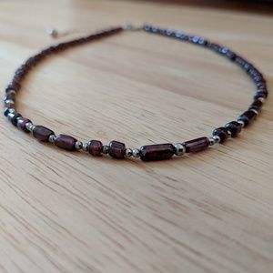 Garnet and Sterling Silver Necklace